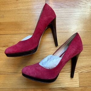 Cole Haan Red Suede Nike Air Slip On Pumps size 8.5